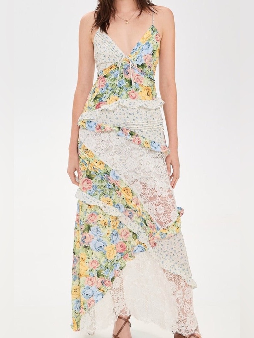 For Love and Lemons Rosalyn Yellow Maxi Dress Size Small NWOT - Picture 3 of 16